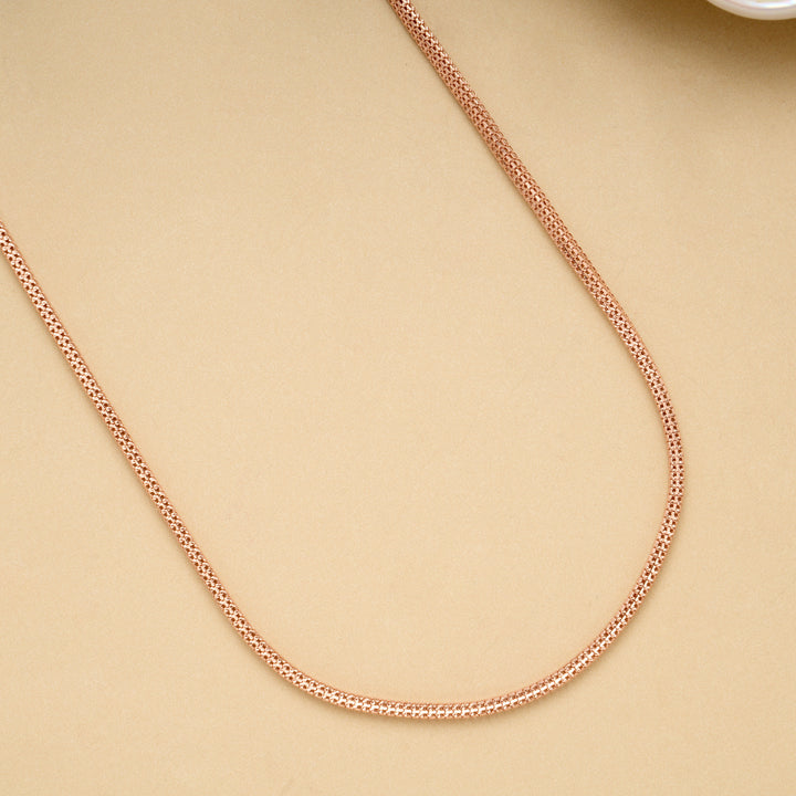 Classic Rose Gold Popcorn Link Silver Chain