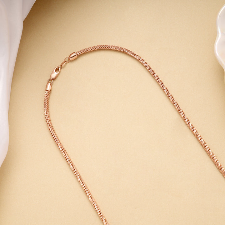 Classic Rose Gold Popcorn Link Silver Chain
