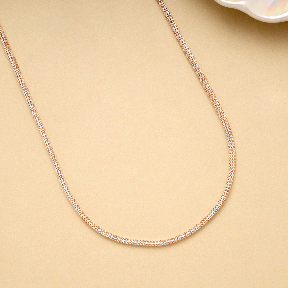 Fancy Rose Gold Textured Popcorn Silver Chain