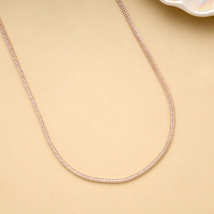 Fancy Rose Gold Textured Popcorn Silver Chain