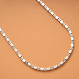 Modern Silver Box Link Patterned Men’s Chain