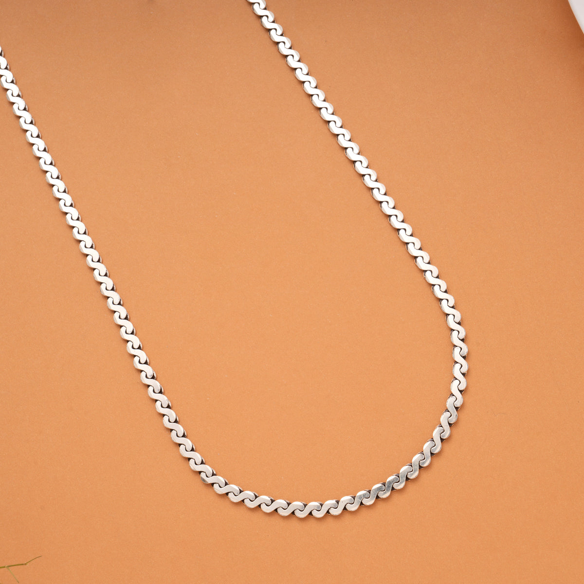 Classic Curved S Link Silver Chain