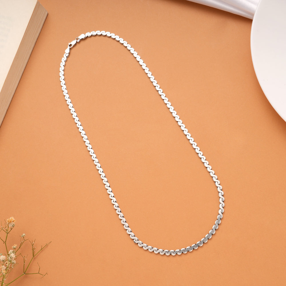 Classic Curved S Link Silver Chain