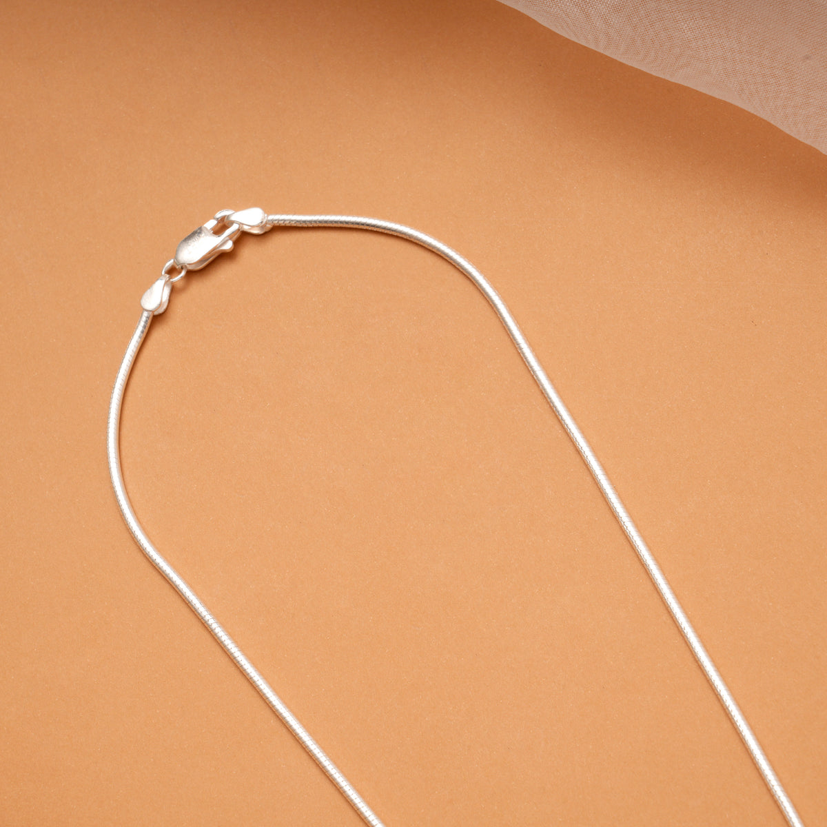 Elegant Hexagon Shape Beaded Silver Chain