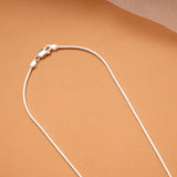 Elegant Hexagon Shape Beaded Silver Chain