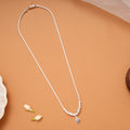 Minimal Floral Color Stone Silver Chain