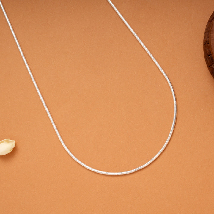 Bold Snake Pattern Silver Chain
