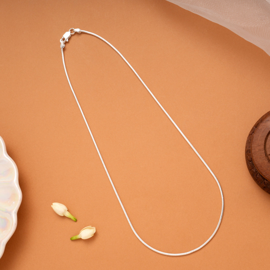 Bold Snake Pattern Silver Chain