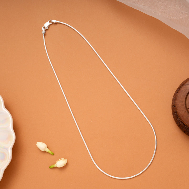 Bold Snake Pattern Silver Chain