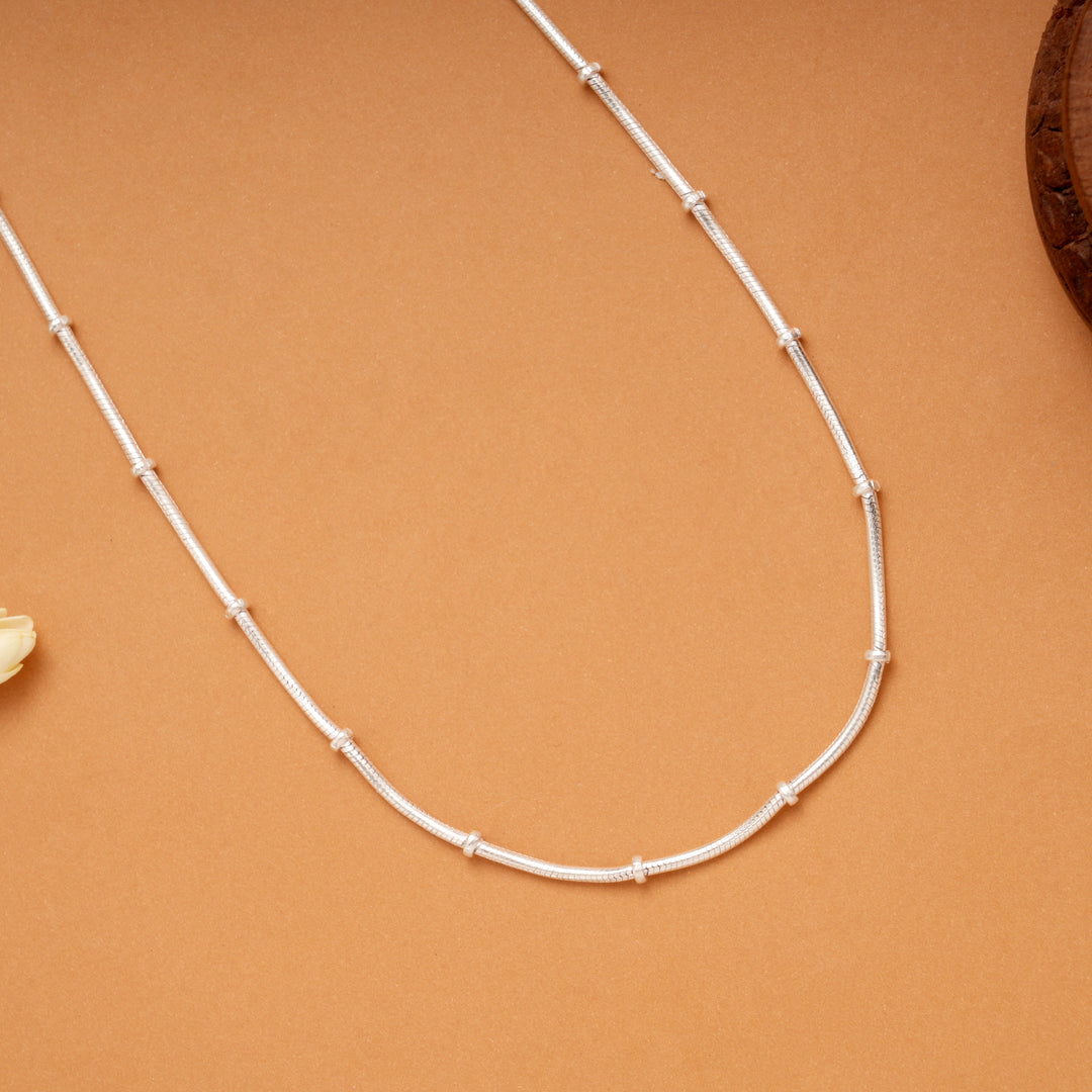 Silver Beaded Rope Women’s Chain