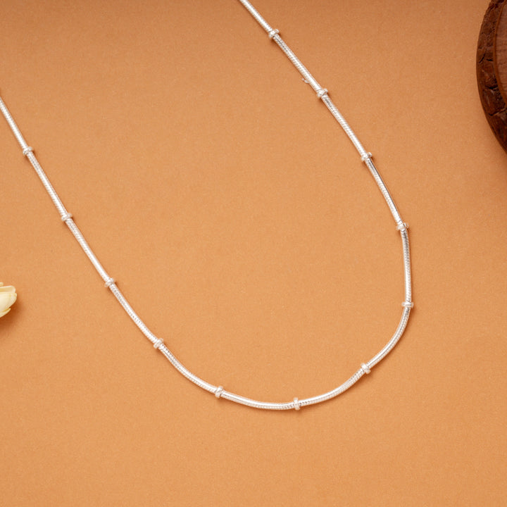 Silver Beaded Rope Women’s Chain