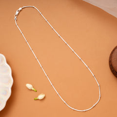 Silver Beaded Rope Women’s Chain