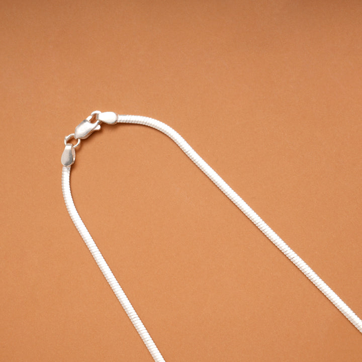 Spiral Cut Silver Snake Chain