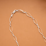 Delicate Link Pattern Silver Men’s Chain
