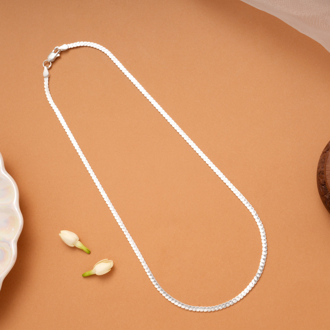 Modern Zigzag Design Silver Chain
