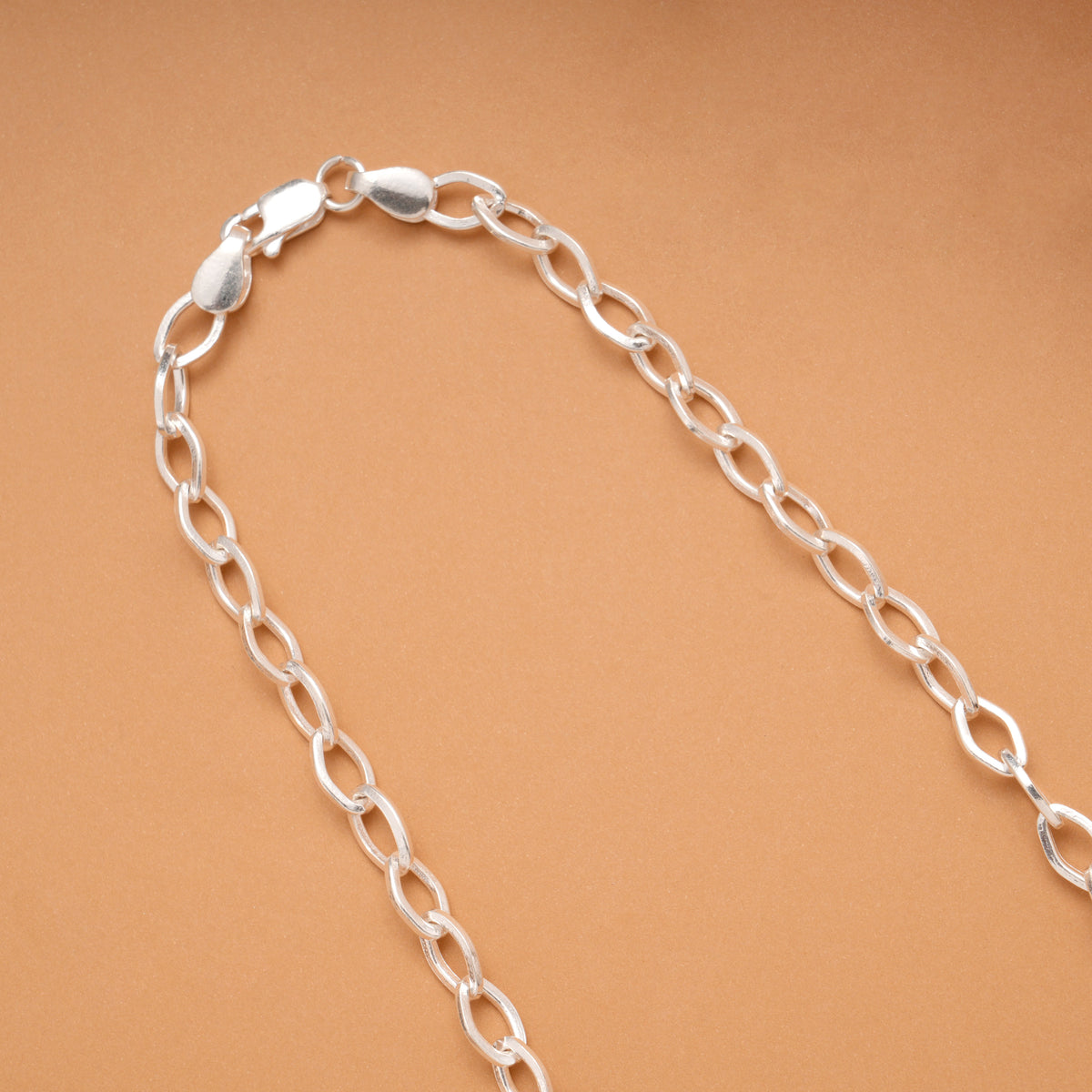 Silver Paper Clip Design Men’s Chain