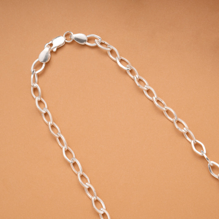 Silver Paper Clip Design Men’s Chain