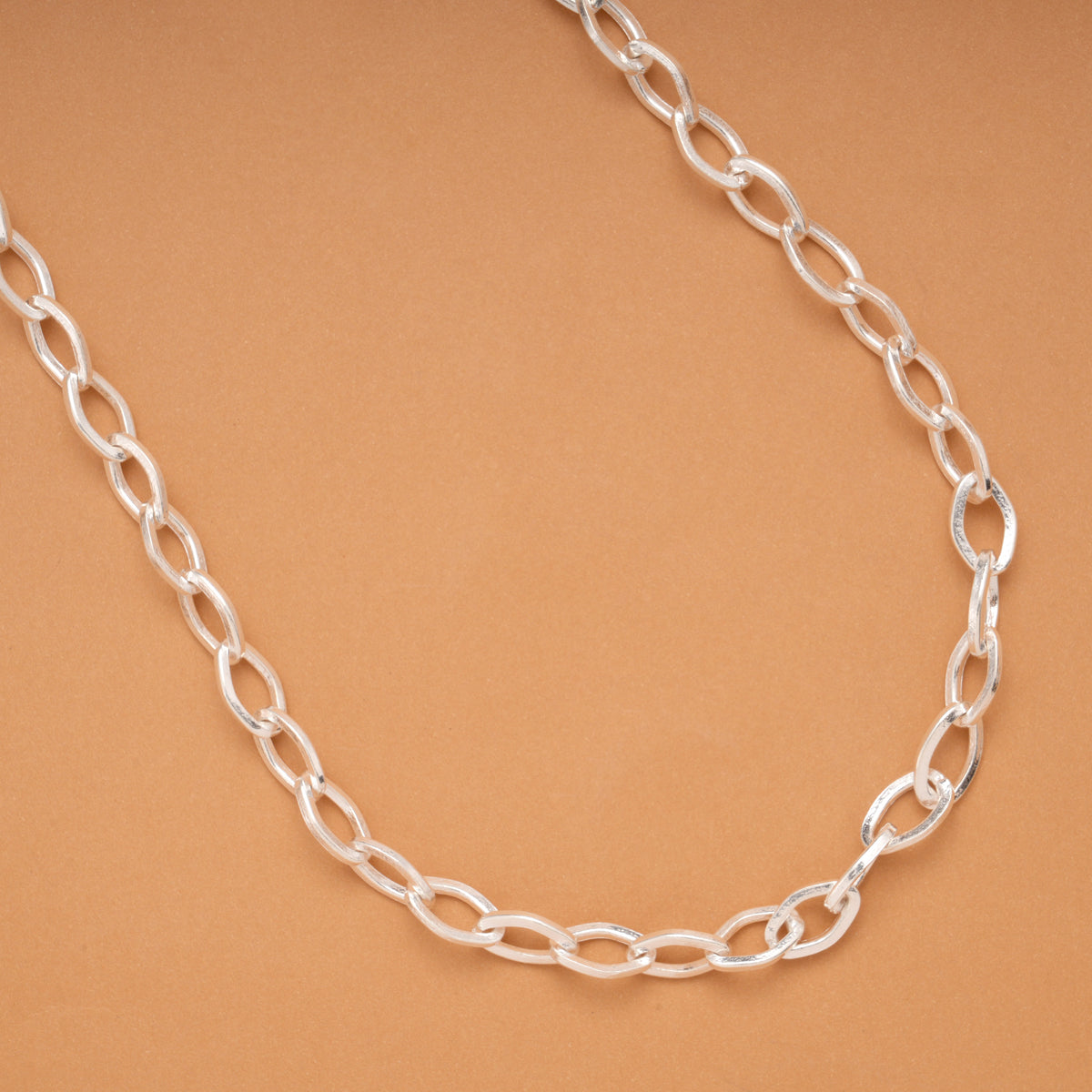 Silver Paper Clip Design Men’s Chain