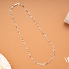 Sleek Silver Oval Link Chain