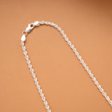 Sleek Silver Twisted Rope Chain