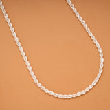 Sleek Silver Twisted Rope Chain