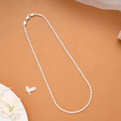 Sleek Silver Twisted Rope Chain