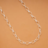 Elegant Oval Link Pattern Silver Chain