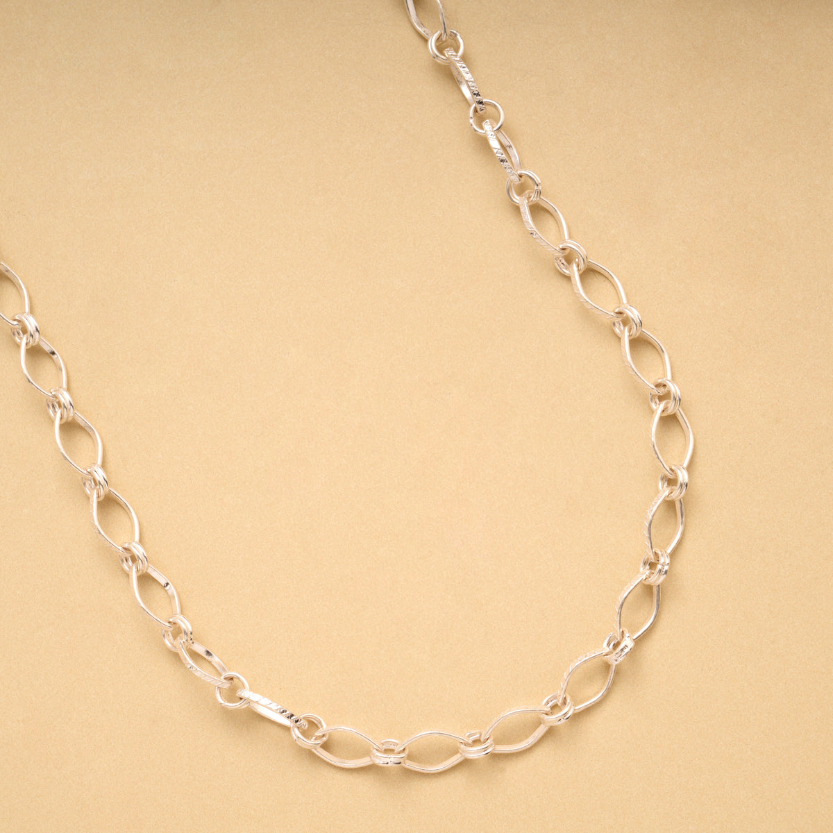 Unique Silver Paper Link Men’s Chain
