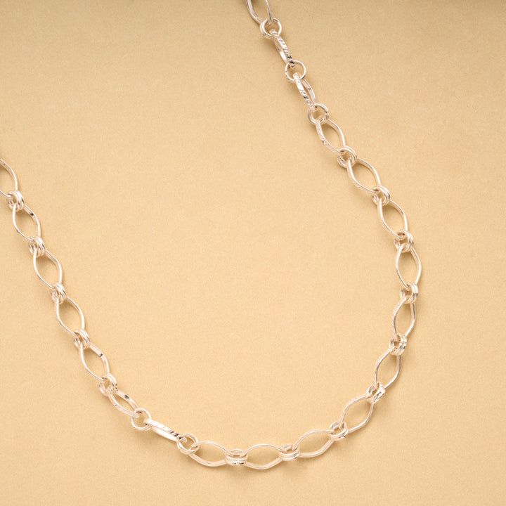 Unique Silver Paper Link Men’s Chain