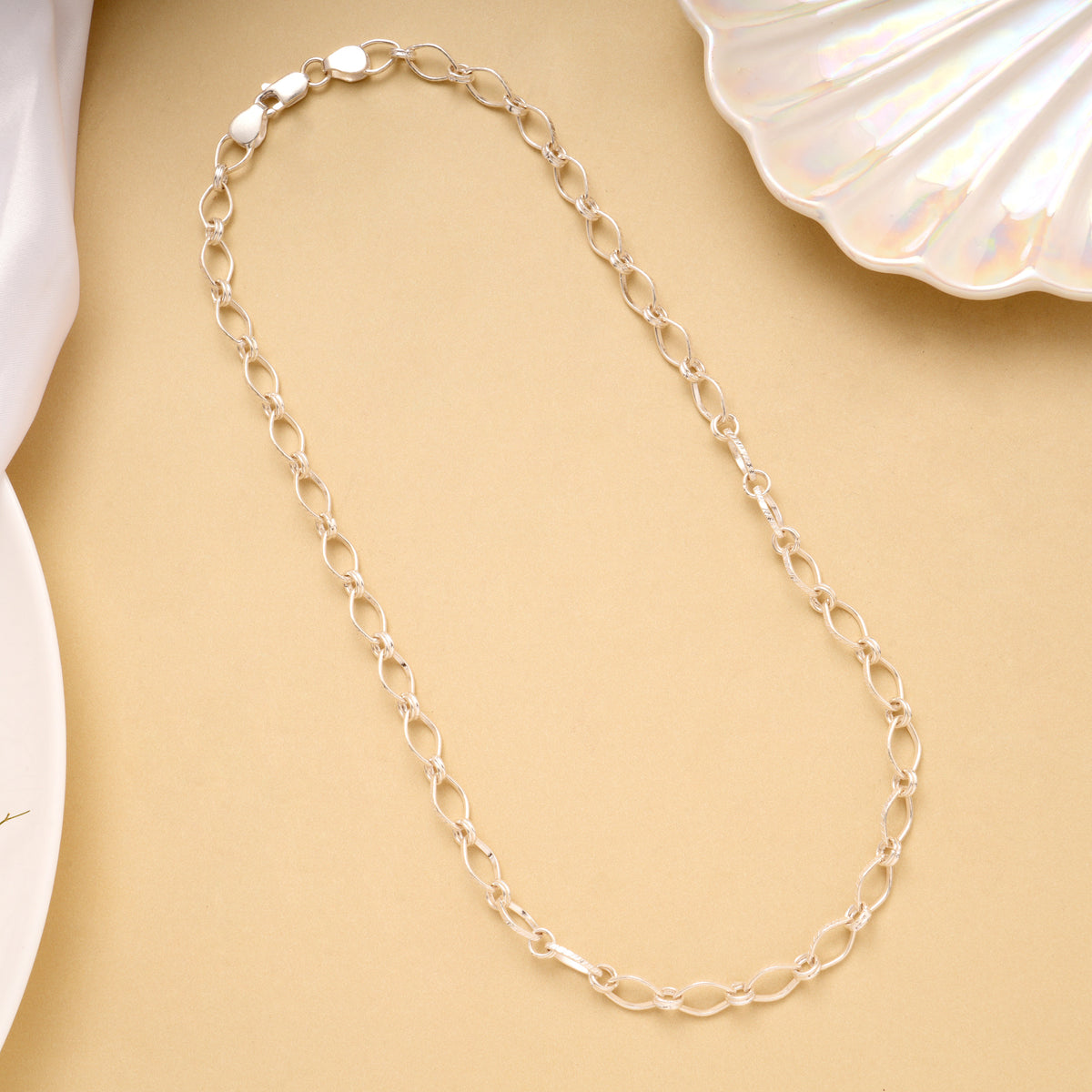 Unique Silver Paper Link Men’s Chain