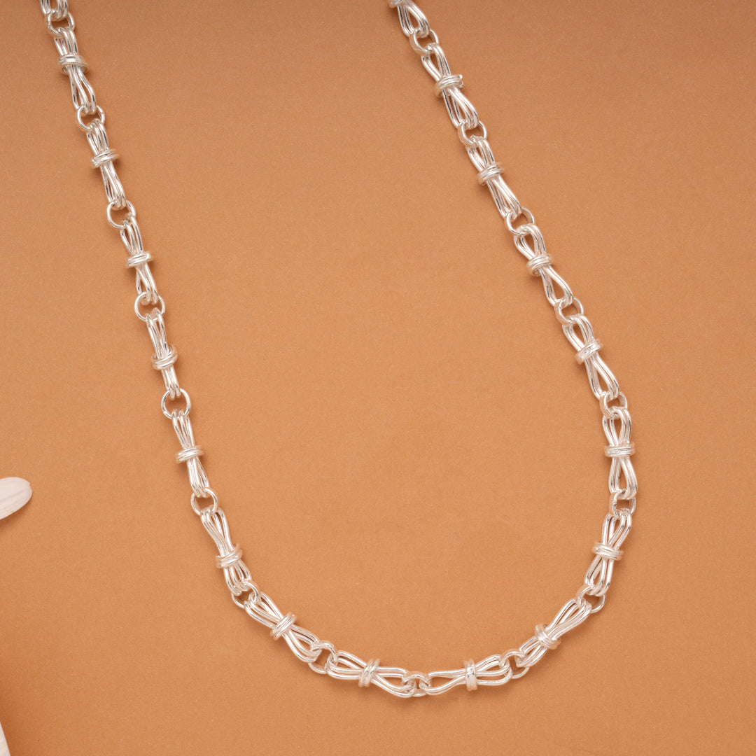 Infinity Design Link Pattern Silver Chain
