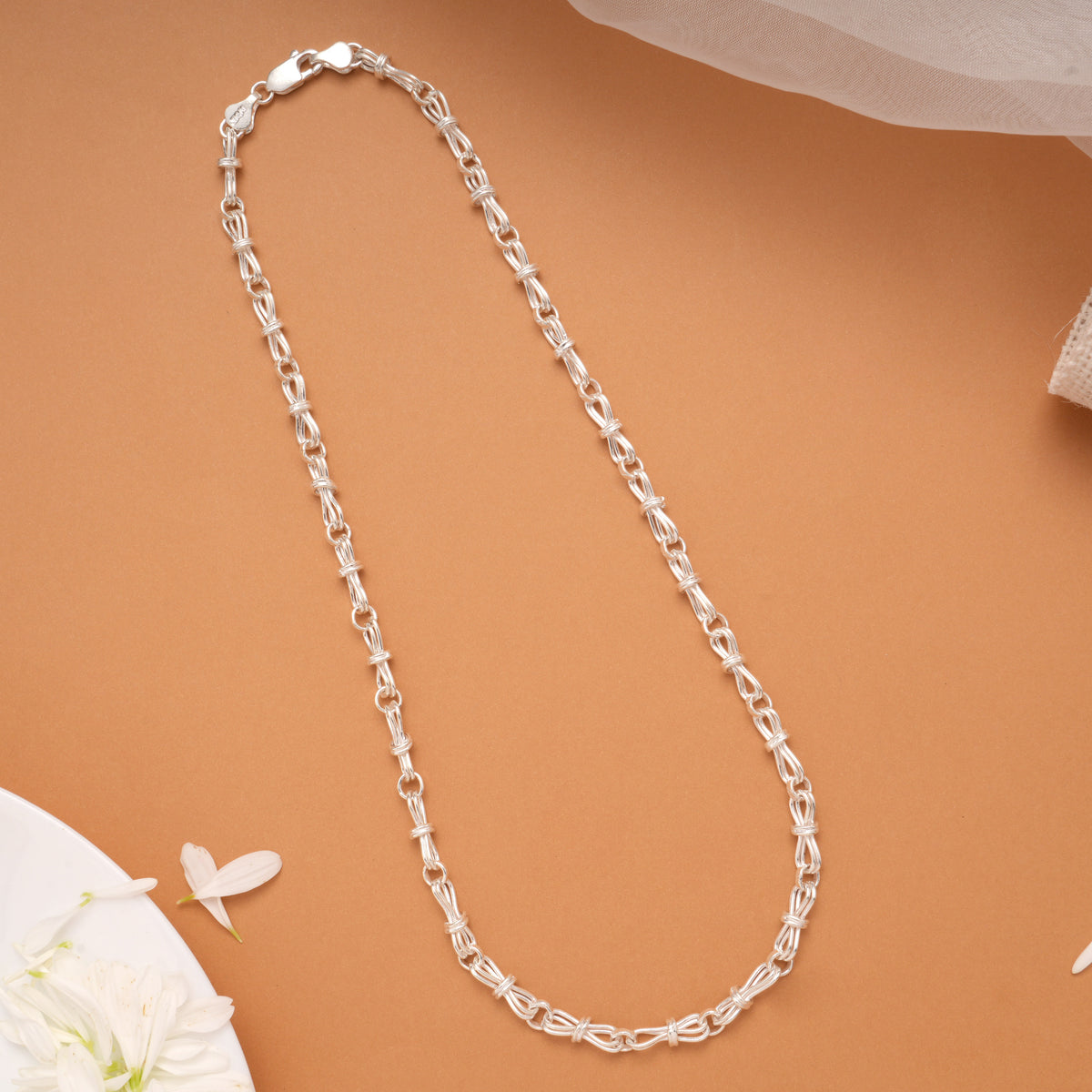 Infinity Design Link Pattern Silver Chain