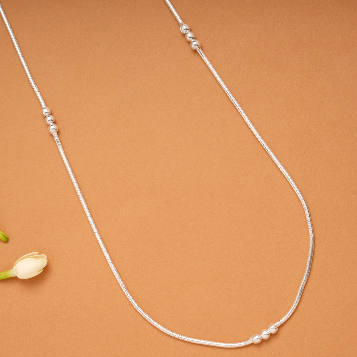 Minimal Triple Silver Beads Women’s Chain