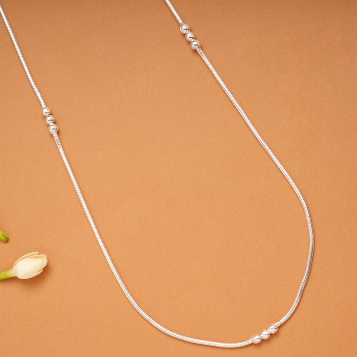 Minimal Triple Silver Beads Women’s Chain