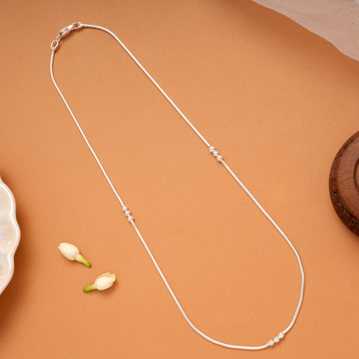 Minimal Triple Silver Beads Women’s Chain