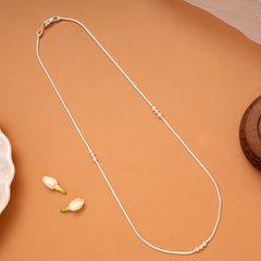 Minimal Triple Silver Beads Women’s Chain