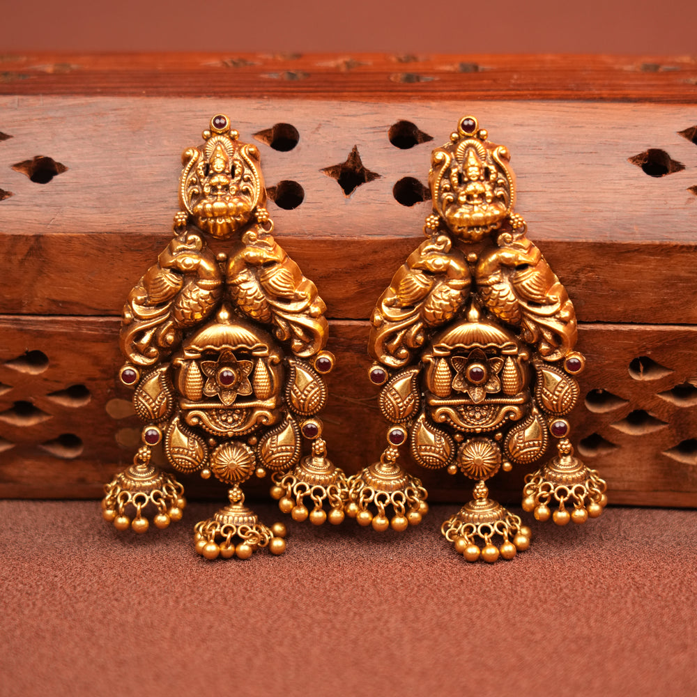 Antique Temple Design Jhumka Earrings