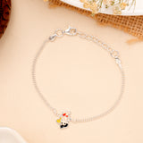 Cute Cartoon Baby Enamel Silver Bracelet