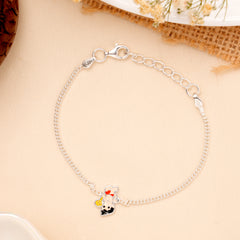 Cute Cartoon Baby Enamel Silver Bracelet