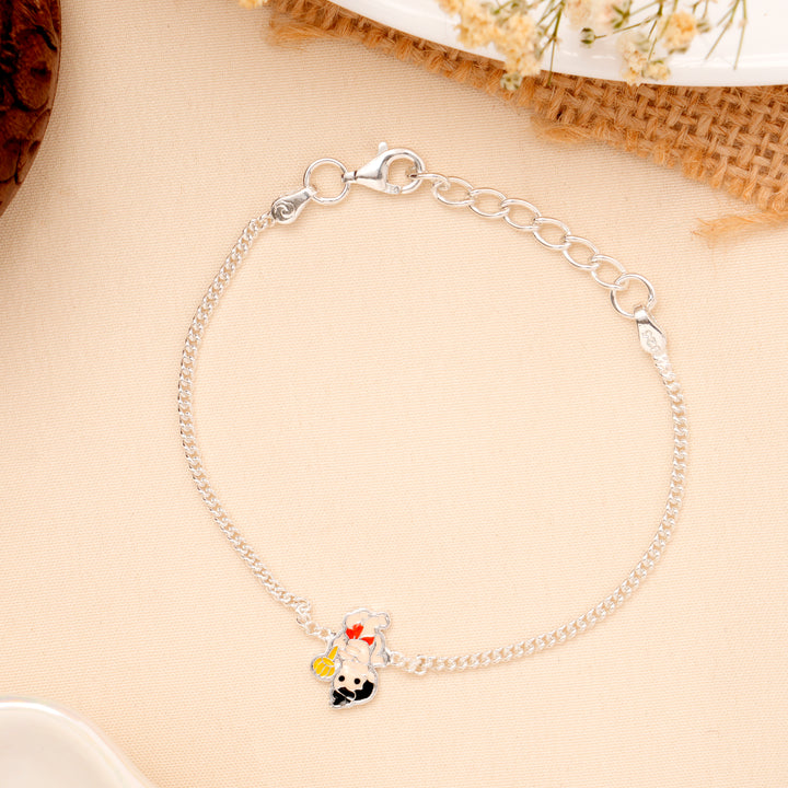Cute Cartoon Baby Enamel Silver Bracelet
