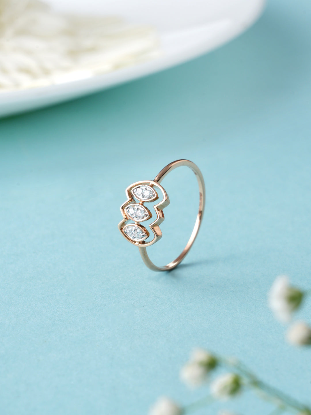 Trio Marquise Charm Diamond Ring