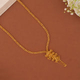 Gold Beaded Chain Necklace with Filigree Tassel Pendant