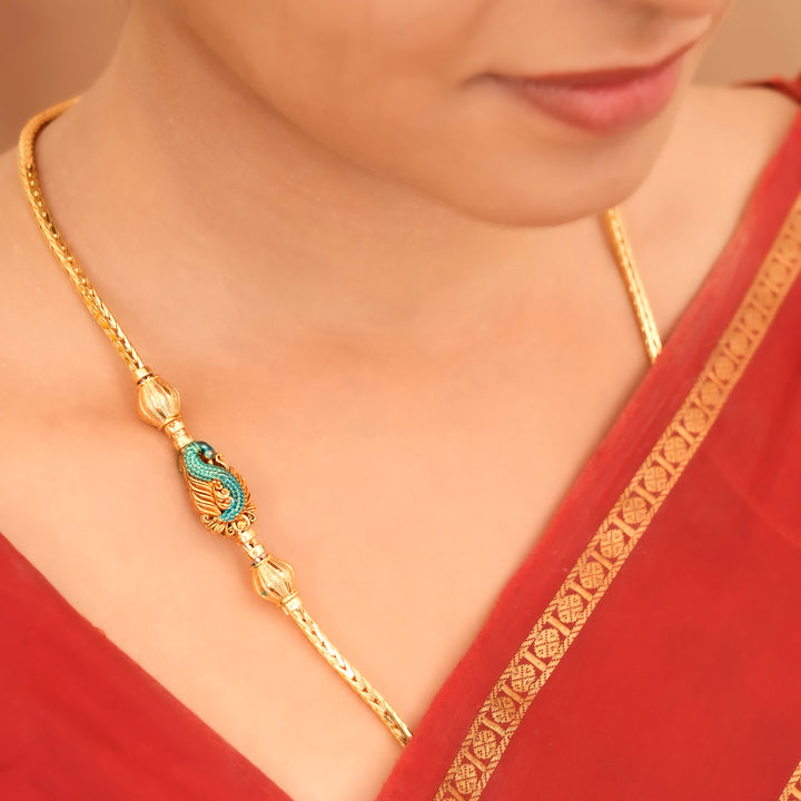 Regal Peacock Lakshmi Mugappu Chain