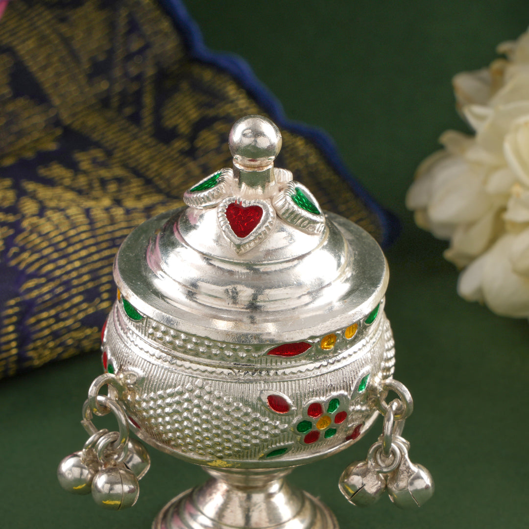 Elegant Silver Sindoor Box