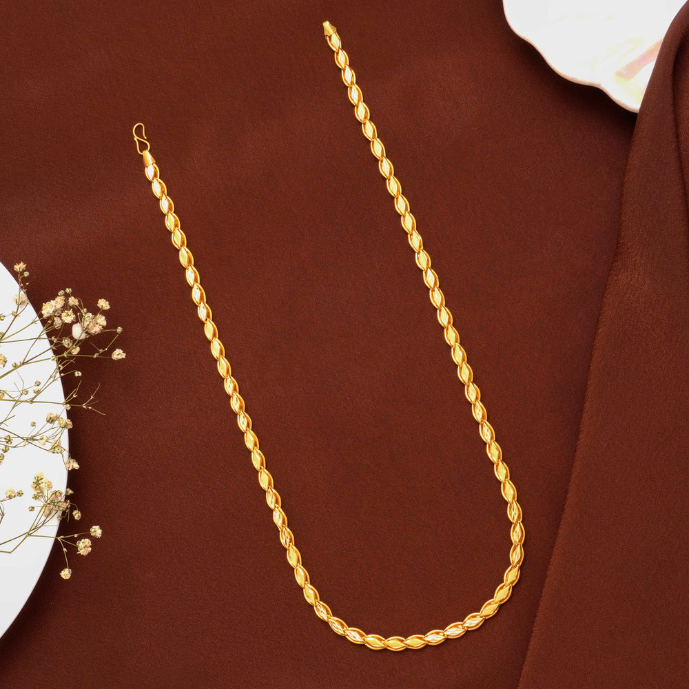 Tiny Leaf Gold Wheat Chain for Women
