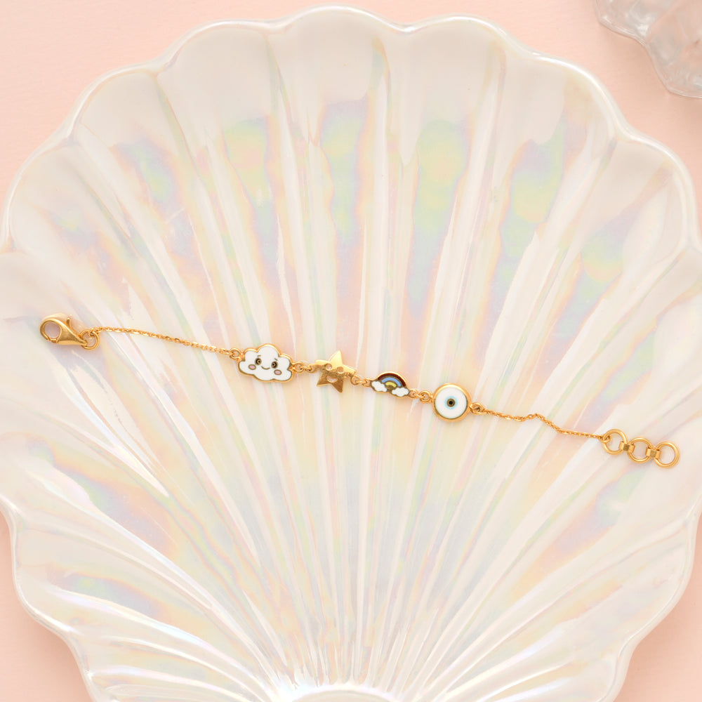 Cute Enamel Toys Gold Baby Bracelet