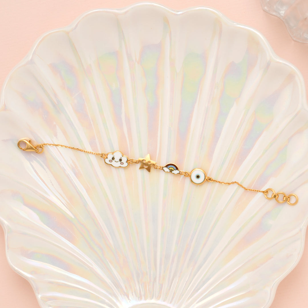 Cute Enamel Toys Gold Baby Bracelet