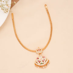 White Stone Pendant Gold Plated Attigai