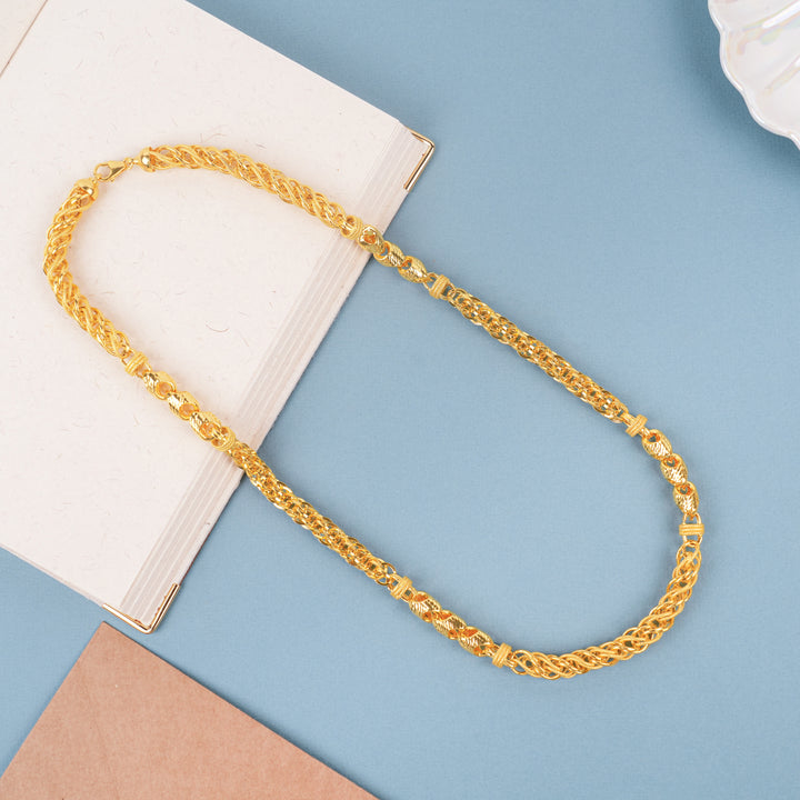Bold Textured Barrel Link Chain for Men