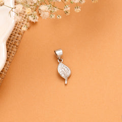 Nature Inspired Leaf Silver Pendant